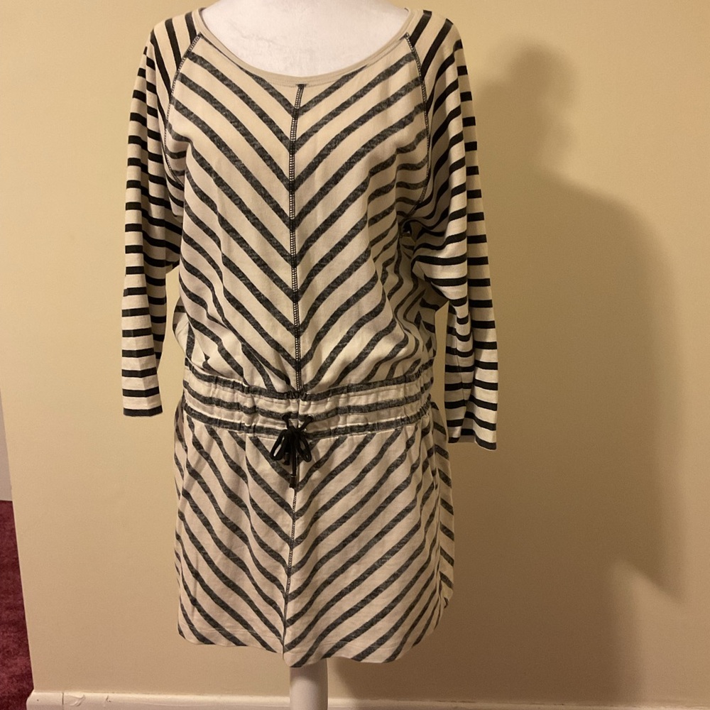Loft Black and White Striped Dress.